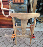 6 REFINISHED will be REUPHOLSTERED Danish MCM Cowhorn Teak Chairs 18