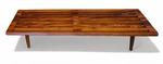 REFINISHED Mid Century Modern Solid Teak Slatted Bench or Coffee Table 60