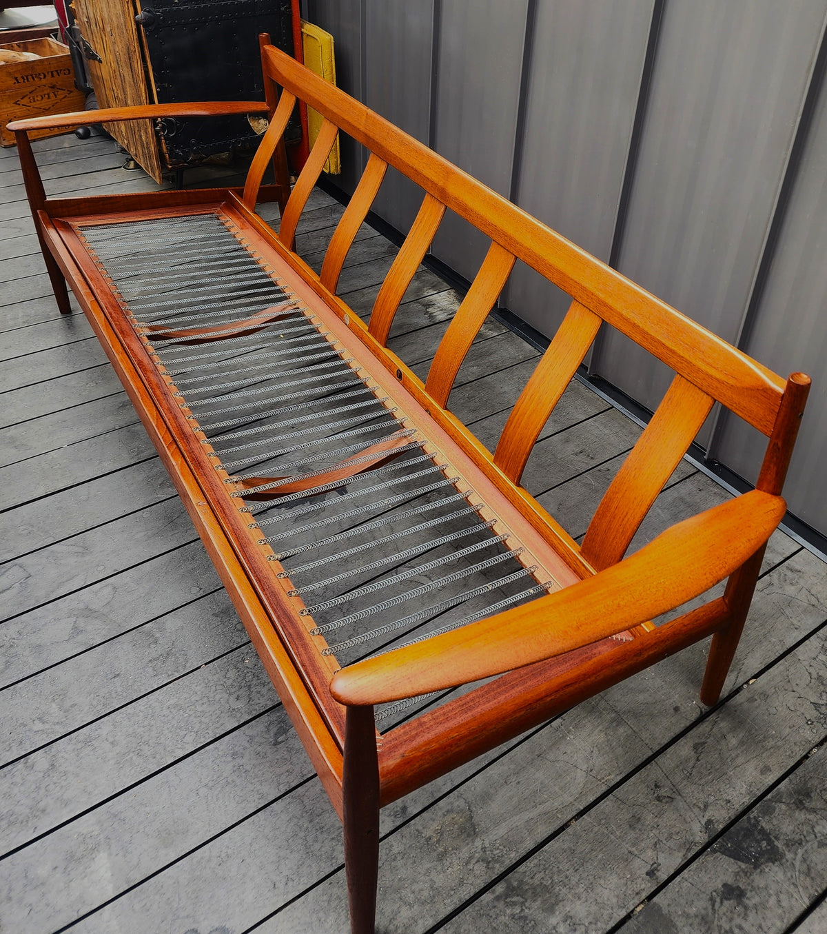 REFINISHED REUPHOLSTERED Danish MCM Teak Sofa by Grete Jalk for France & Son