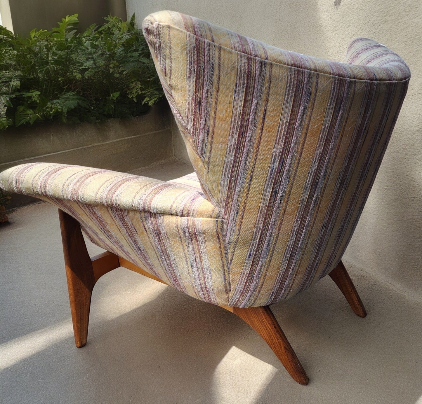 REFINISHED Mid Century Modern Small Wing Back Chair in Adrian Pearsall style