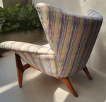 REFINISHED Mid Century Modern Small Wing Back Chair in Adrian Pearsall style 4
