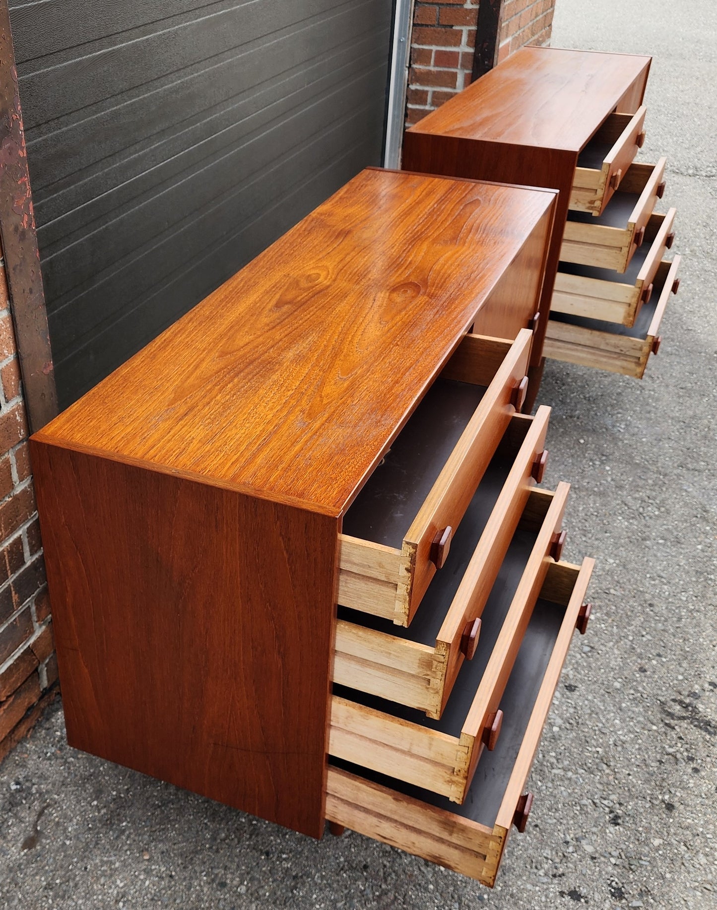 REFINISHED Danish Mid Century Modern Teak Cabinet by Domino 48" (2 available)