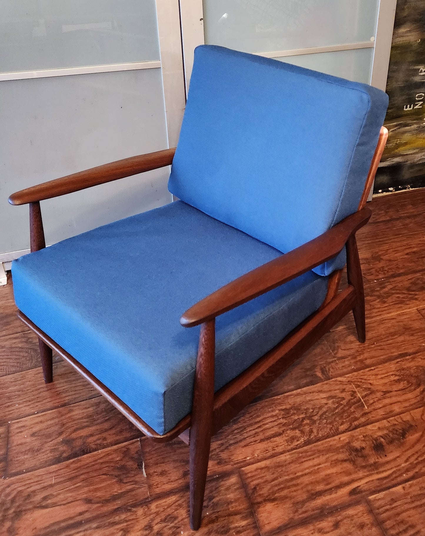 REFINISHED Danish Mid Century Modern Teak Lounge Chair will get NEW CUSHIONS