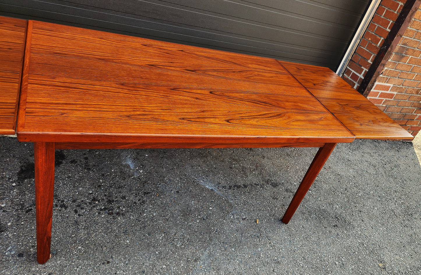 REFINISHED Danish MCM Teak Draw Leaf Table by H. Kjaernulf  57" - 96"