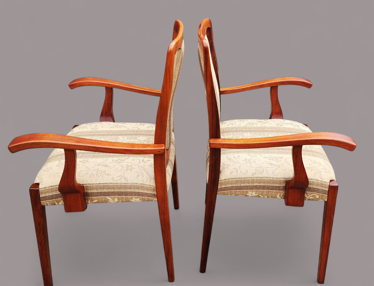 2 Scandinavian Mid Century Modern Rosewood Armchairs