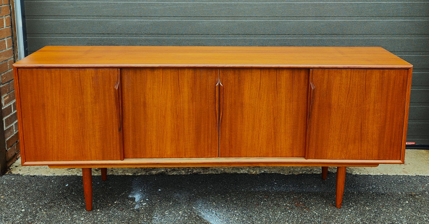 REFINISHED Danish Mid Century Modern Teak Sideboard by Gunni Omann 79"