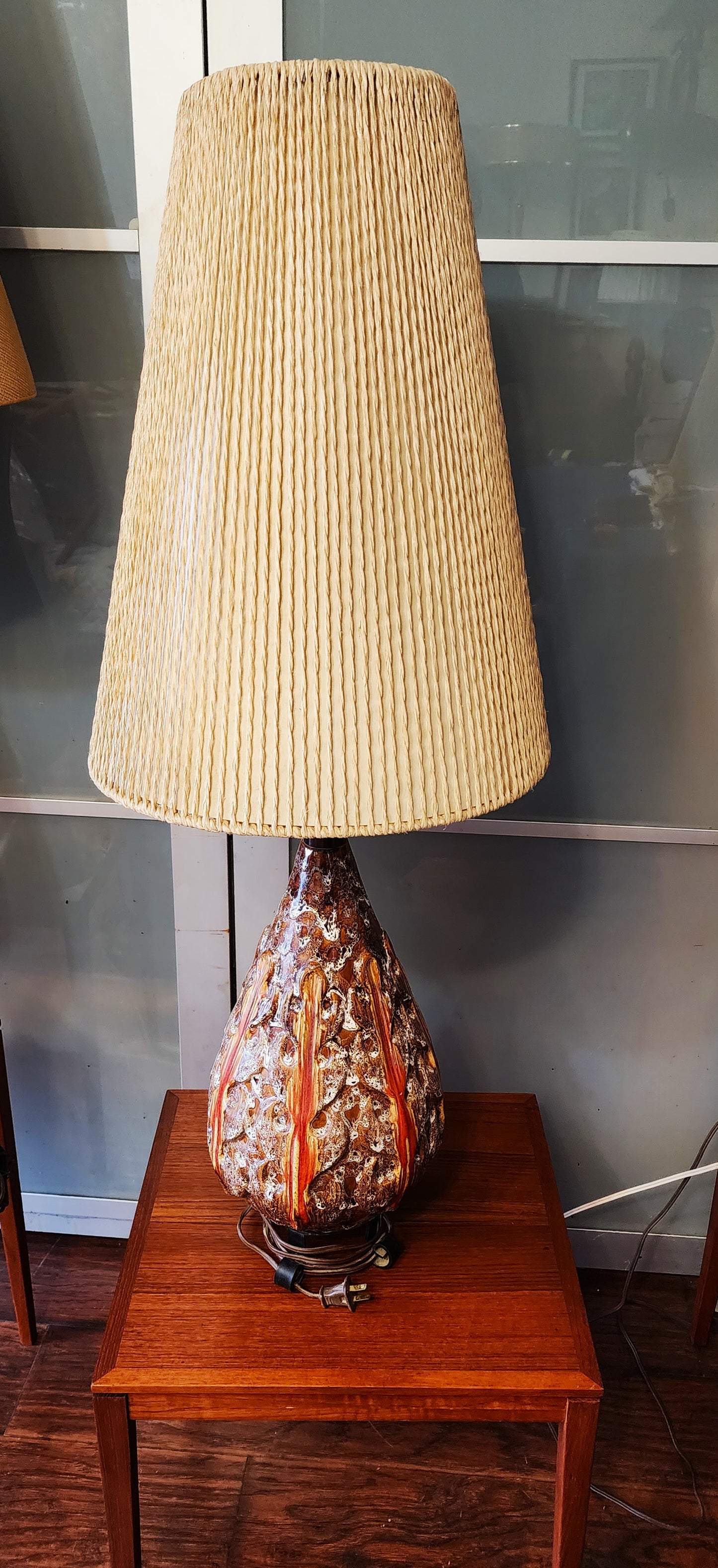 Mid Century Modern Pottery Lamp by Maurice Chalvignac 39.5"