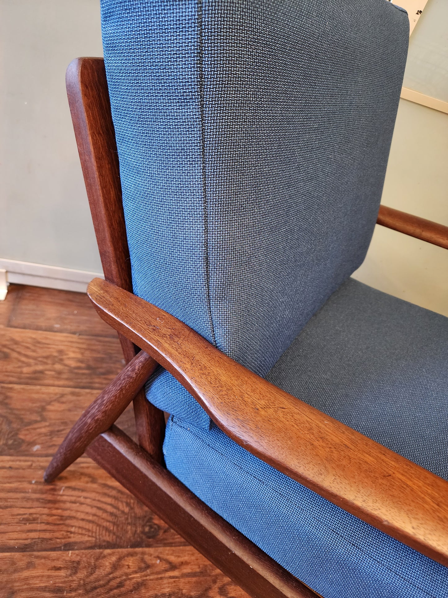 REFINISHED Danish Mid Century Modern Teak Lounge Chair will get NEW CUSHIONS