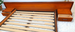 REFINISHED Mid Century Modern Teak Bed w Floating Nightstands Queen 9