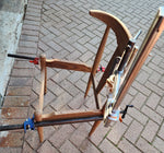 6 REFINISHED will be REUPHOLSTERED Danish MCM Cowhorn Teak Chairs 19