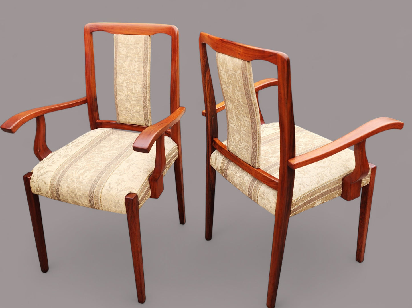 2 Scandinavian Mid Century Modern Rosewood Armchairs