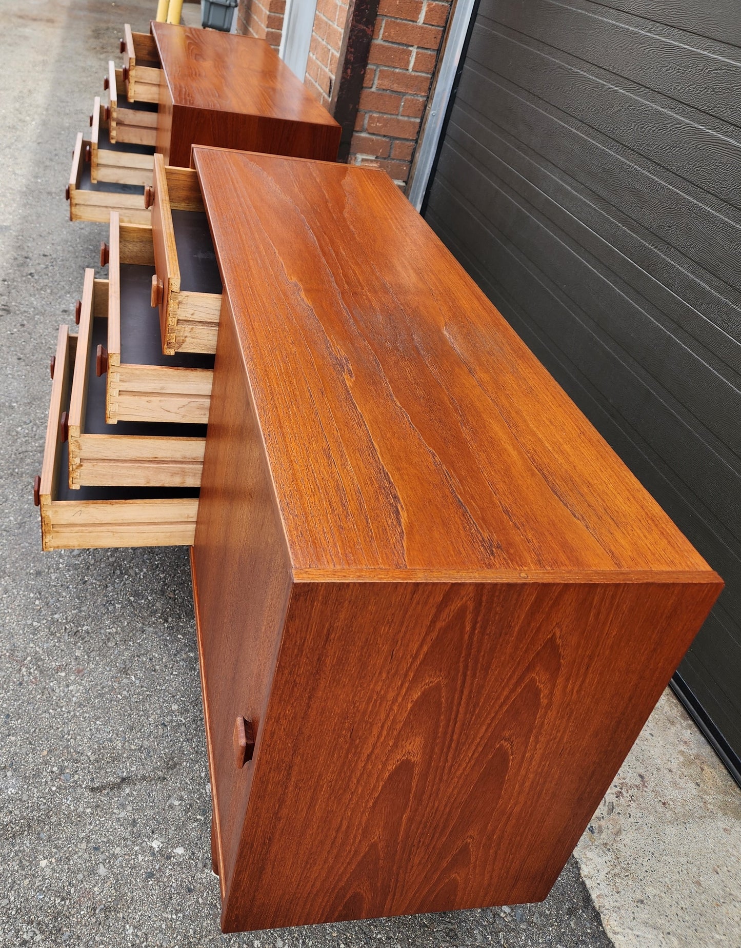 REFINISHED Danish Mid Century Modern Teak Cabinet by Domino 48" (2 available)