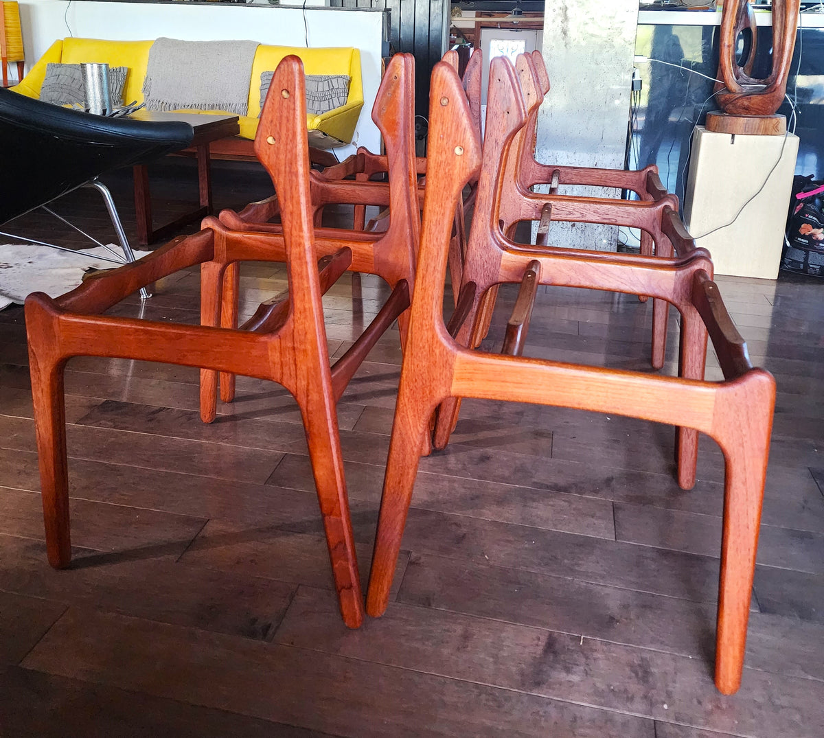 Choose Fabric***6 REFINISHED Danish Mid Century Modern teak chairs by Erik Buch, model 49