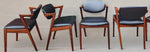 4 Danish Mid Century Modern Rosewood & Leather Chairs by Kai Kristiansen, Model 42 3