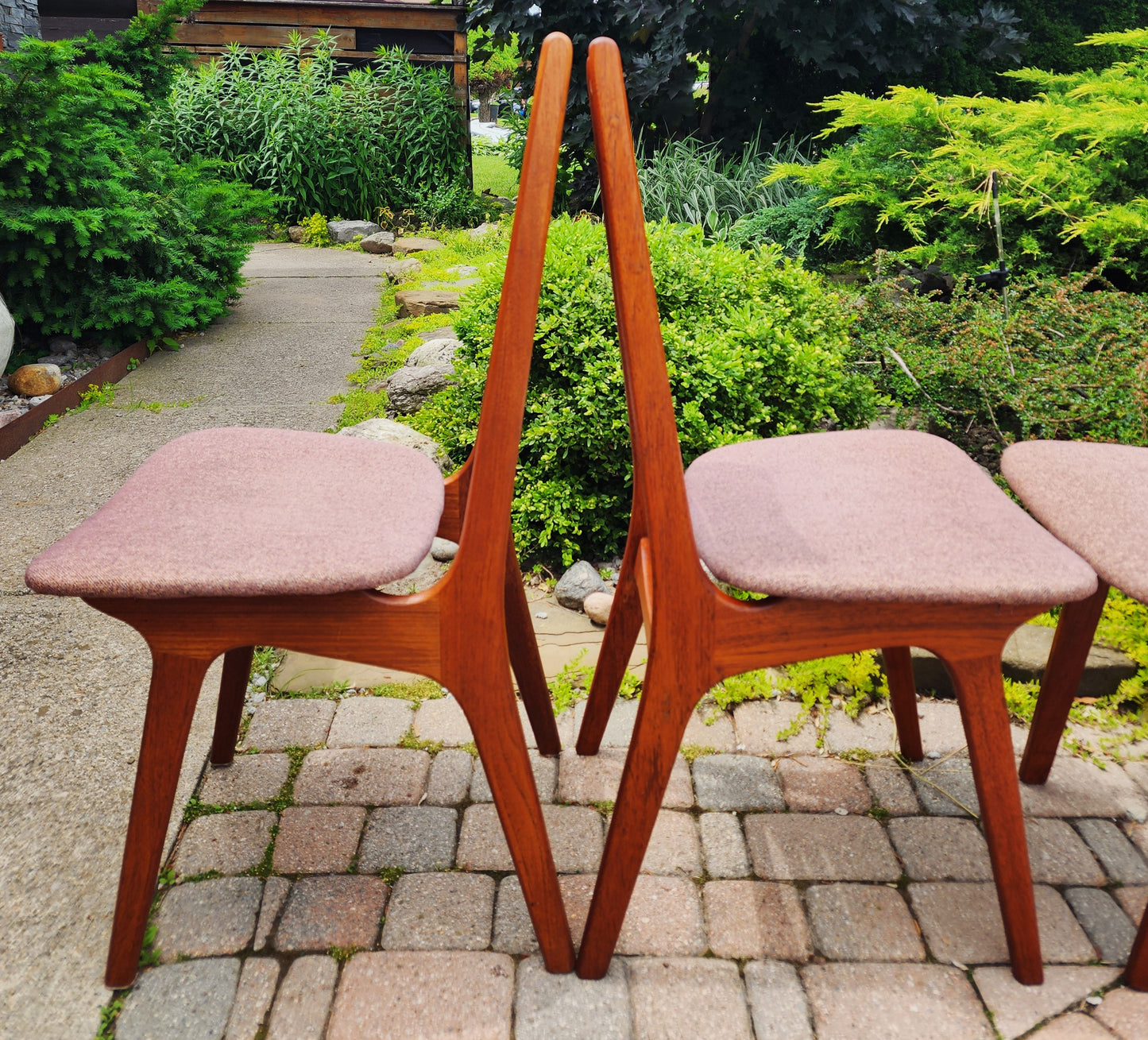 4 REFINISHED Danish Mid Century Modern Teak Chairs Model 83 by Boltinge