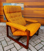REFINISHED Mid Century Modern Teak Lounge Chair & Ottoman by Lennart Bender, Sweden 6