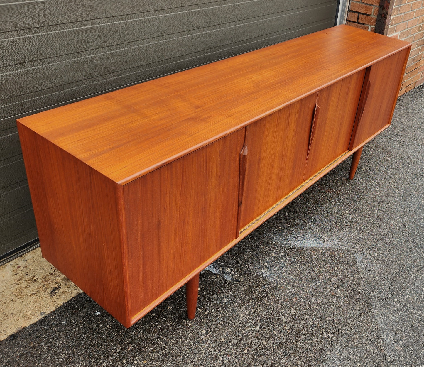 REFINISHED Danish Mid Century Modern Teak Sideboard by Gunni Omann 79"