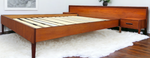 REFINISHED Mid Century Modern Teak Bed w Floating Nightstands Queen 8