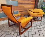 REFINISHED Mid Century Modern Teak Lounge Chair & Ottoman by Lennart Bender, Sweden 7