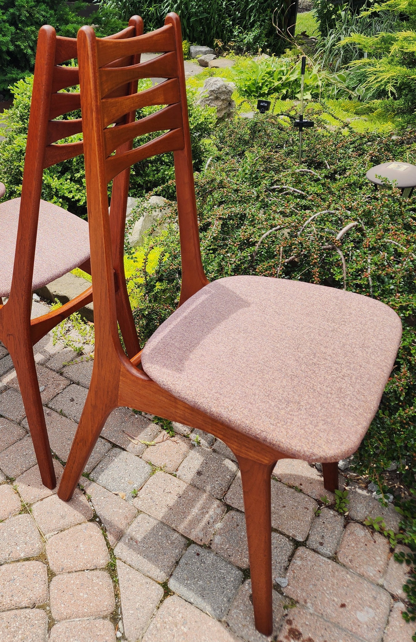 4 REFINISHED Danish Mid Century Modern Teak Chairs Model 83 by Boltinge