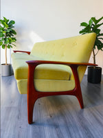 REFINISHED REUPHOLSTERED Mid Century Modern Teak 4-Seater Sofa by R.Huber 9