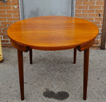 REFINISHED Danish MCM ROUNDETTE Teak Extension Table & 4 Chairs by Hans Olsen 8