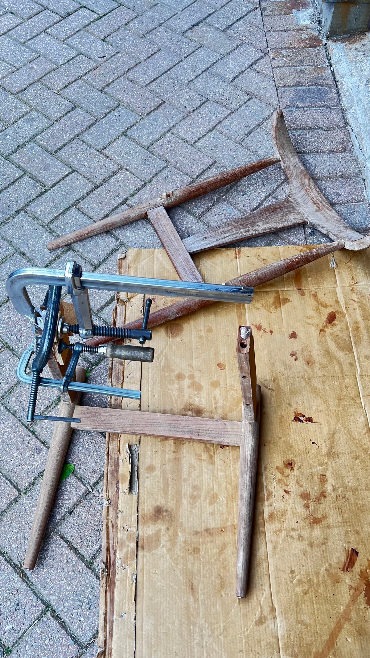 6 REFINISHED will be REUPHOLSTERED Danish MCM Cowhorn Teak Chairs