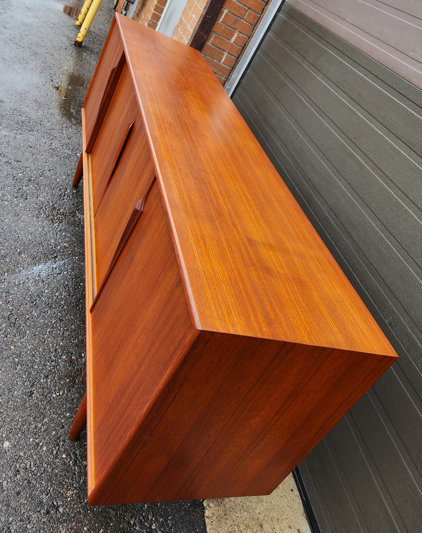 REFINISHED Danish Mid Century Modern Teak Sideboard by Gunni Omann 79"