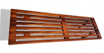 REFINISHED Mid Century Modern Solid Teak Slatted Bench or Coffee Table 60