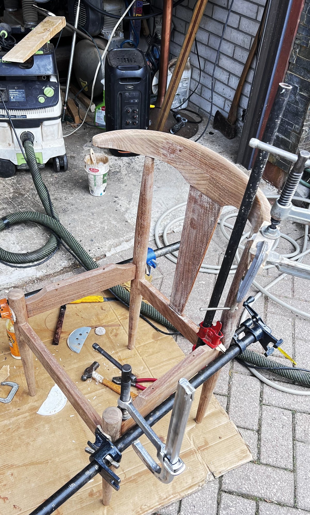 6 REFINISHED will be REUPHOLSTERED Danish MCM Cowhorn Teak Chairs