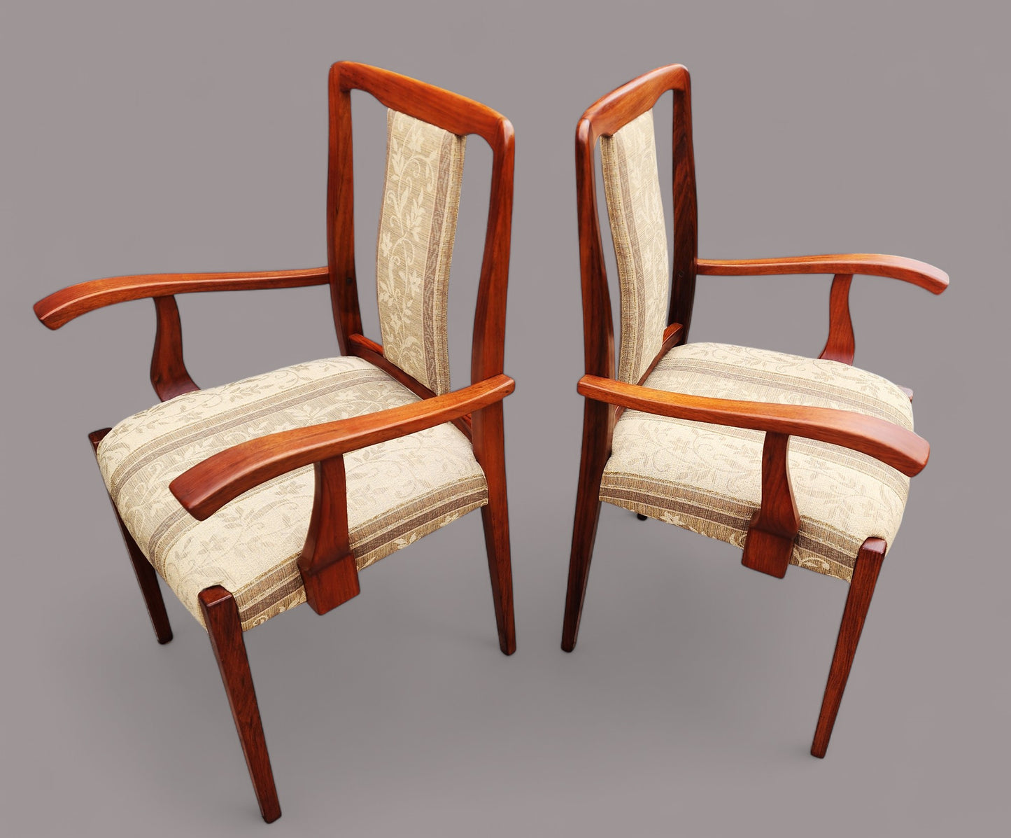 2 Scandinavian Mid Century Modern Rosewood Armchairs