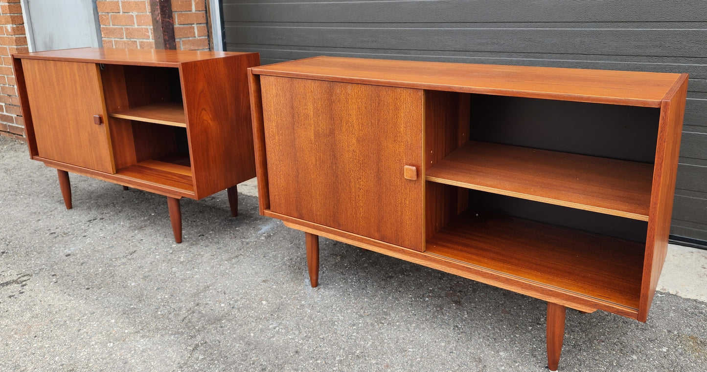 REFINISHED Danish Mid Century Modern Teak Cabinet by Domino 48" (2 available)