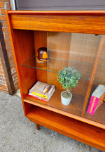REFINISHED Mid Century Modern Teak Display Bookcase 48