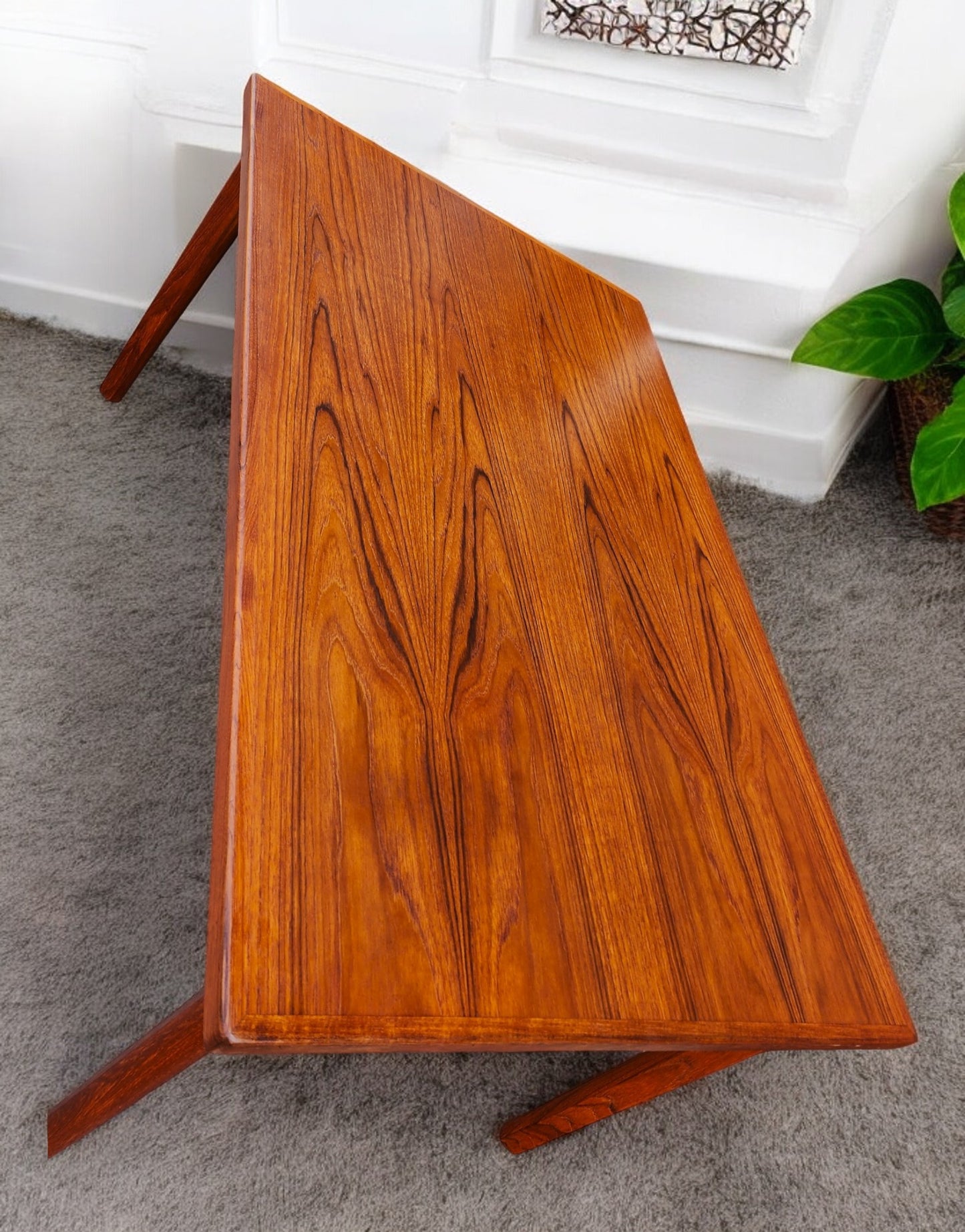 REFINISHED Danish MCM Teak Draw Leaf Table by H. Kjaernulf  57" - 96"