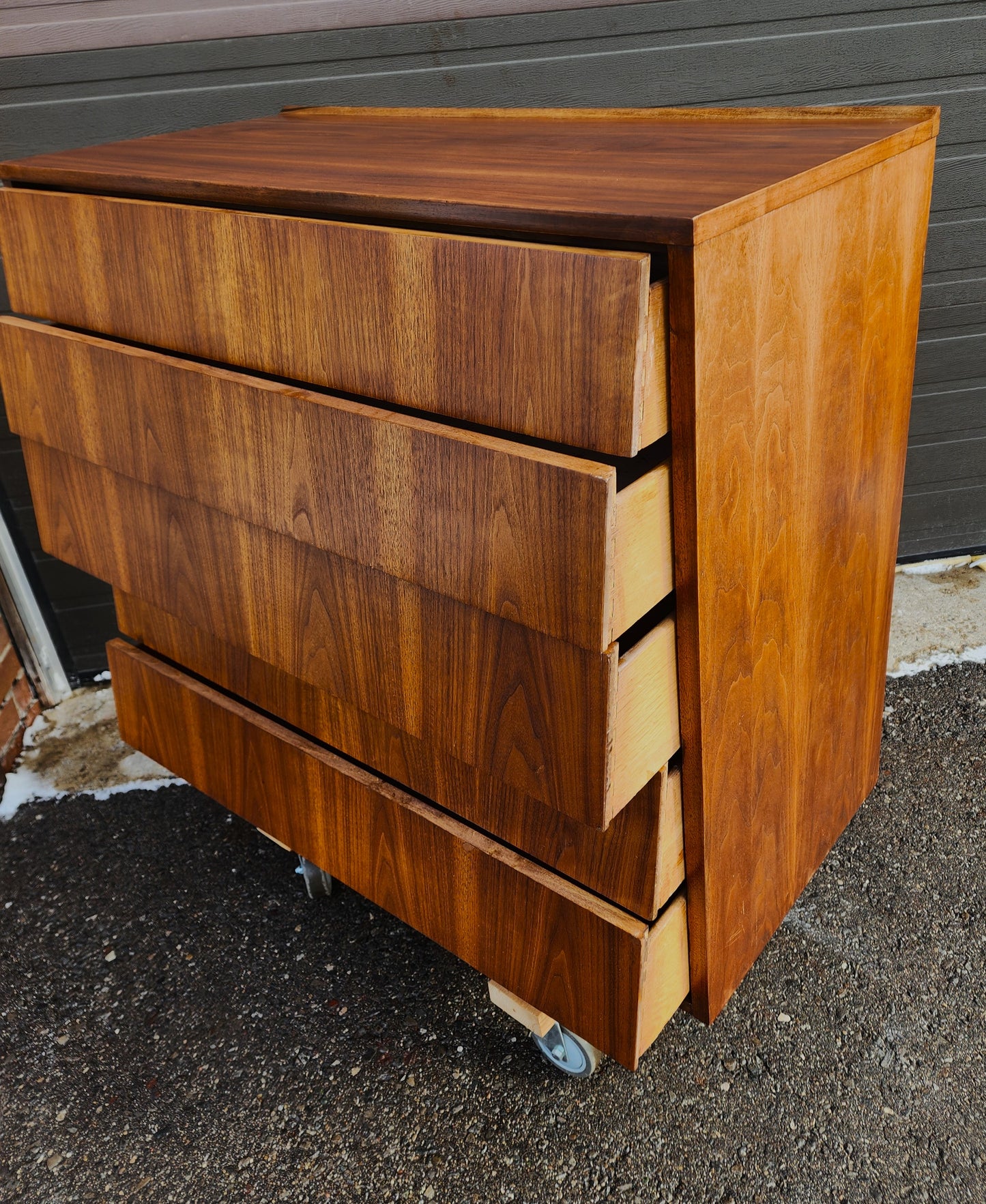 REFINISHED Mid Century Modern Walnut Tallboy