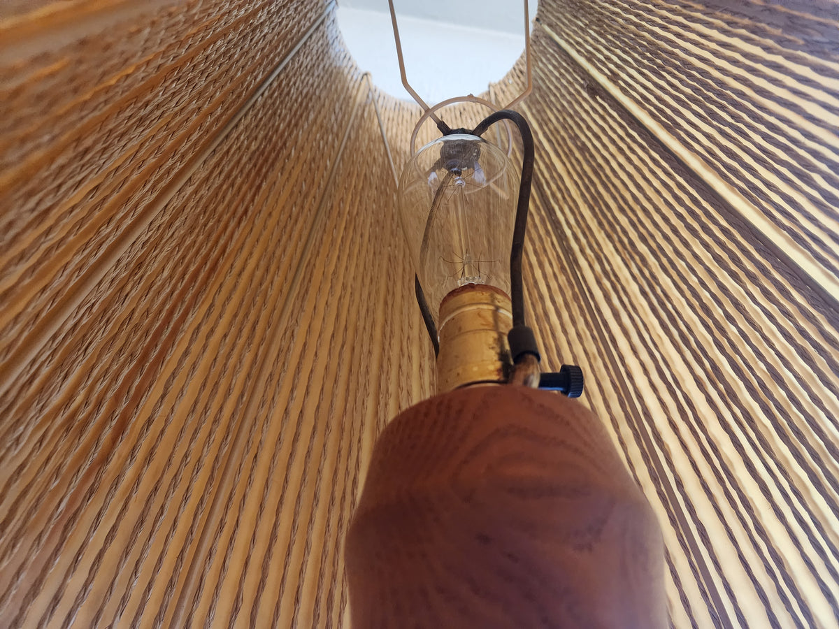 Mid Century Modern Sculptural Table Lamp w Cone shade H 35.5