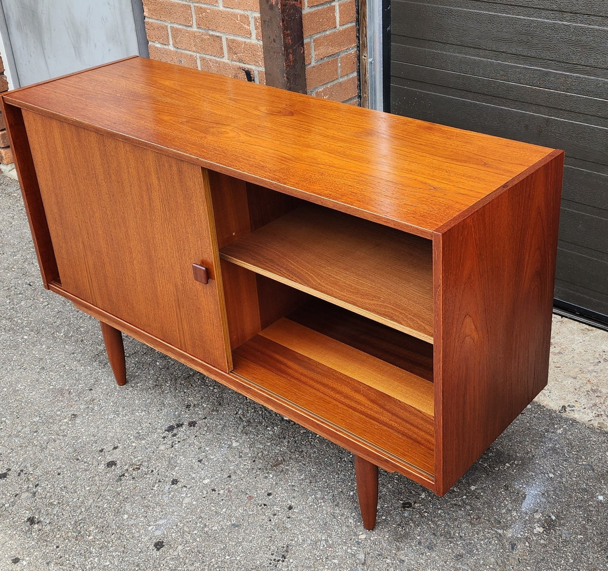 REFINISHED Danish Mid Century Modern Teak Cabinet by Domino 48