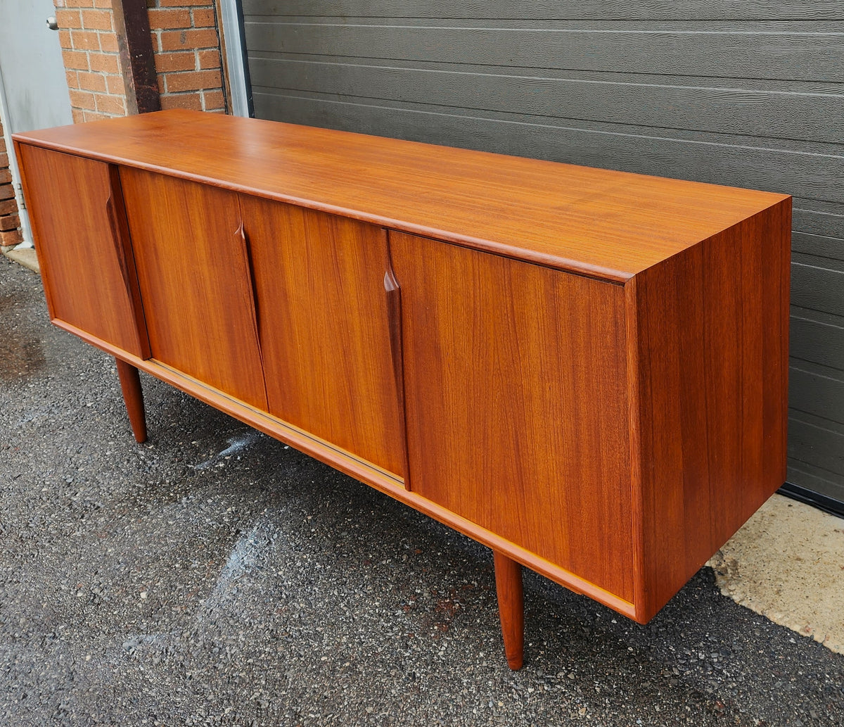 REFINISHED Danish Mid Century Modern Teak Sideboard by Gunni Omann 79