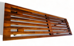 REFINISHED Mid Century Modern Solid Teak Slatted Bench or Coffee Table 60