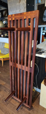 REFINISHED Mid Century Modern Solid Teak Slatted Bench or Coffee Table 60