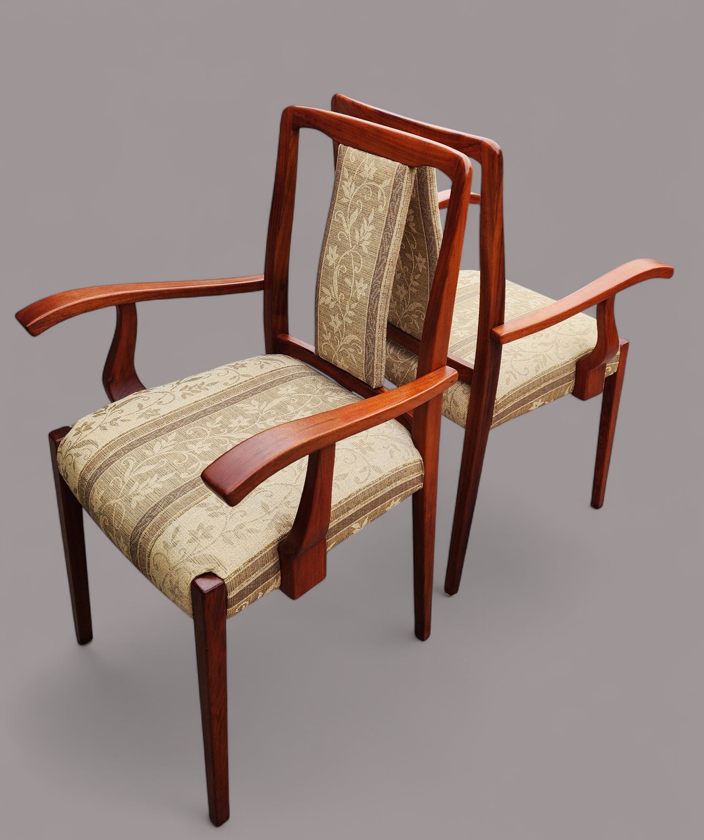 2 Scandinavian Mid Century Modern Rosewood Armchairs