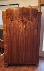 RESTORED Stunning Figured Walnut Wardrobe Art Deco (updated interior) 1