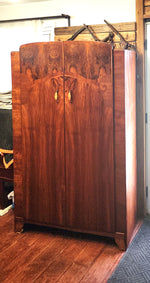 RESTORED Stunning Figured Walnut Wardrobe Art Deco (updated interior) 17