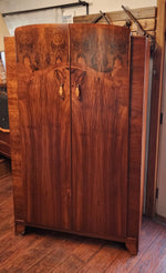 RESTORED Stunning Figured Walnut Wardrobe Art Deco (updated interior) 9