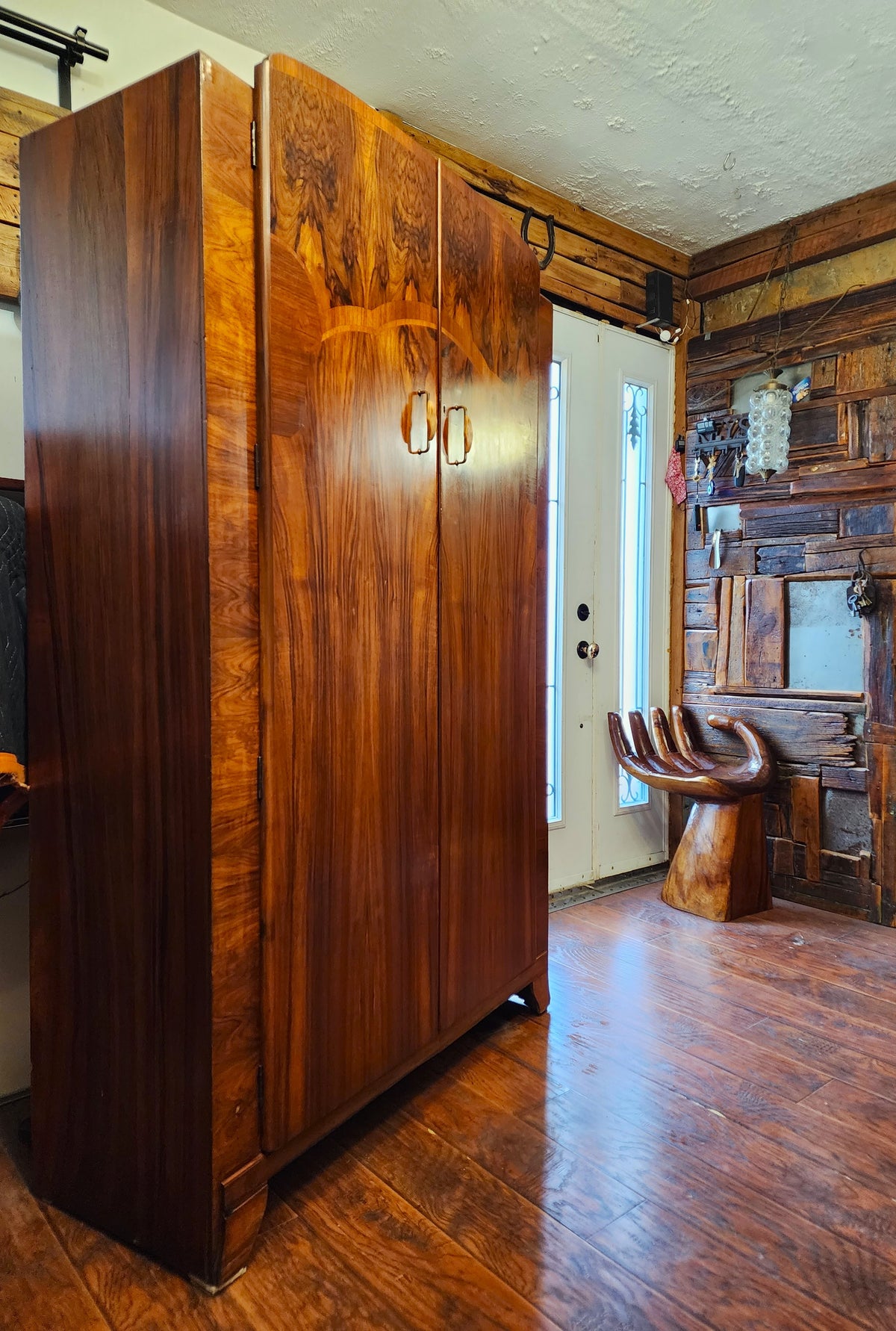 RESTORED Stunning Figured Walnut Wardrobe Art Deco (updated interior)