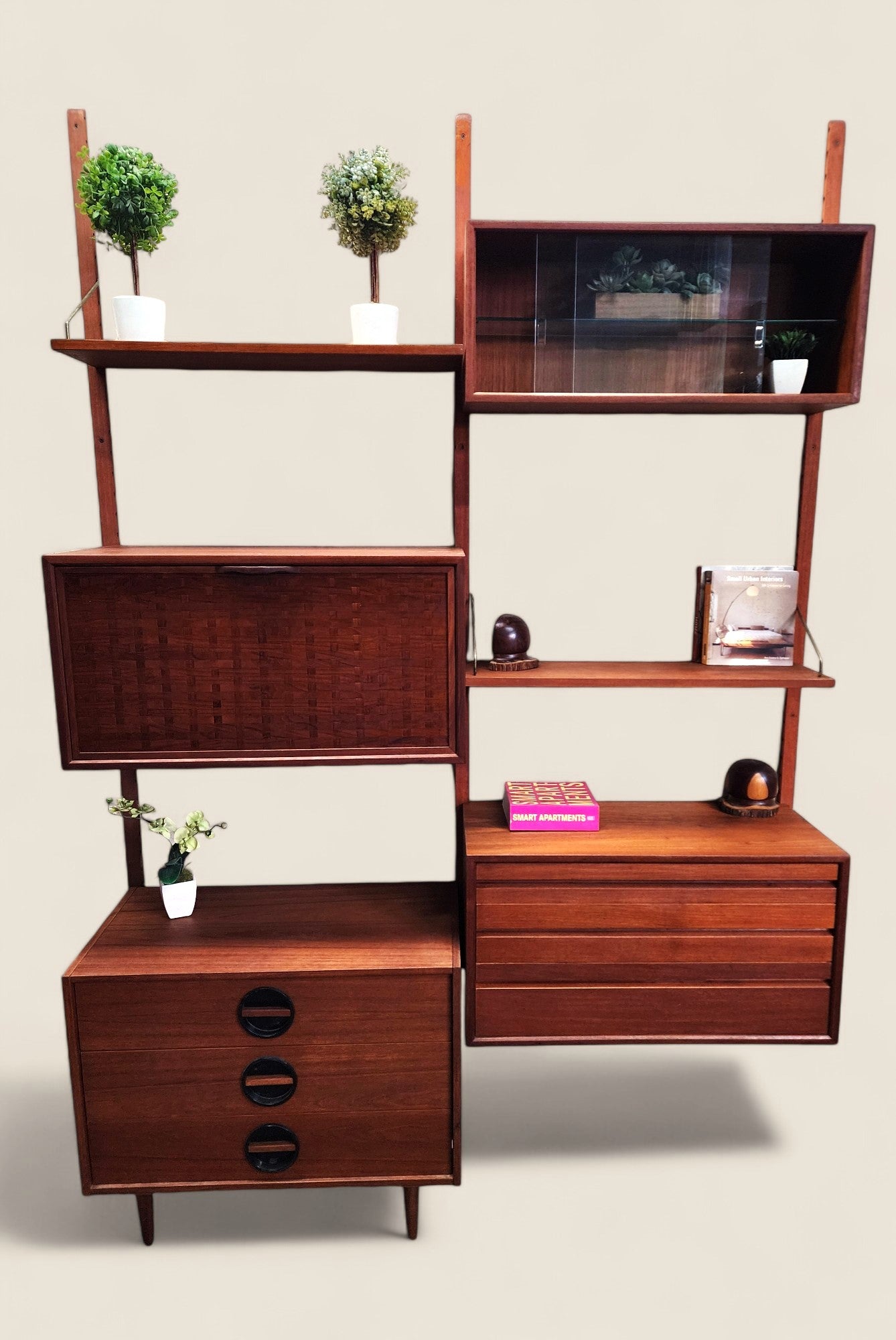 REFINISHED Danish MCM Teak Modular Wall Unit by Poul Cadovius for CADO