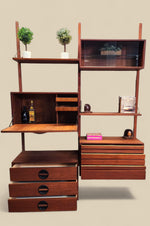 REFINISHED Danish MCM Teak Modular Wall Unit by Poul Cadovius for CADO 2