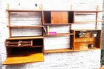 REFINISHED Danish MCM Teak Modular Wall Unit CADO by Poul Cadovius 3 sections 3