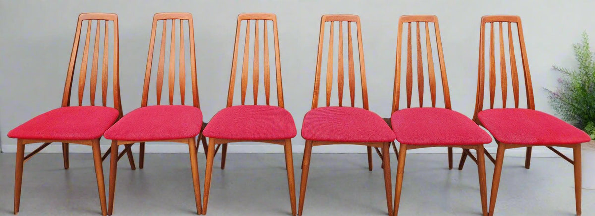RESTORED Danish MCM Teak Eva Dining Chairs by Niels Kofoed