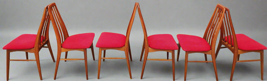 CHOOSE FABRIC! 6 RESTORED Danish MCM Teak Eva Dining Chairs by Niels Kofoed